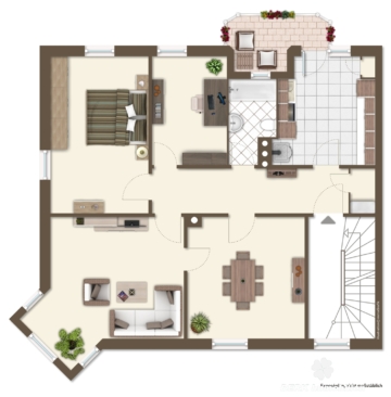 VERKAUFT – BERK Immobilien – geflegte 4- Zimmer Wohnung in Top Lage von Aschaffenburg - Grundriss (115525)