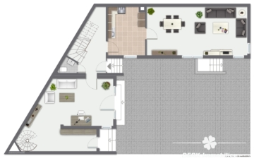 BERK Immobilien – Charmante Doppelhaushälfte mit vielseitigen Nutzungsmöglichkeiten in Offenbach-Bürgel - Grundriss EG (115030)