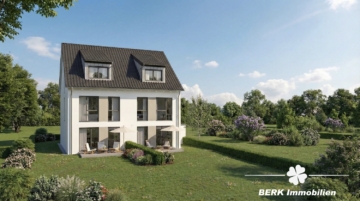 BERK Immobilien – Neubau-Doppelhaushälfte in Sailauf. Modern, hell & mit KfW40-Standard (förderfähig) - visualisierte Gartenansicht (116600)