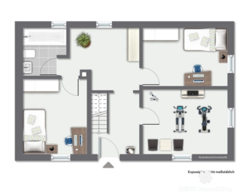 BERK Immobilien – Zwei in einem als Kapitalanlage: Zwei Wohneinheiten, ca. 6 % Rendite in Eschau - Grundriss EG rechtes Haus (116189)