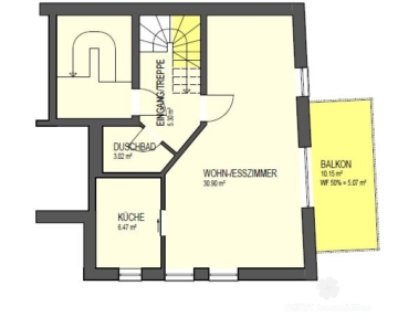 *RESERVIERT* BERK Immobilien – bezugsfertige & gemütliche Maisonette-Wohnung mit 3 Zimmern im Herzen von Obernau - Grundriss OG (115568)