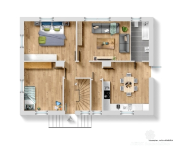 BERK Immobilien – Großzügiges Zweifamilienhaus mit Charme und viel Platz für Generationen - Grundriss EG (116081)
