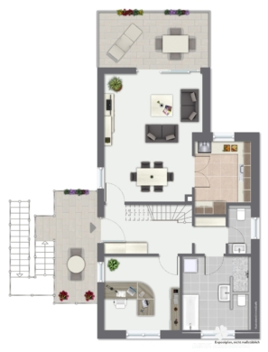BERK Immobilien – modern saniertes ZFH in zentraler Lage von Haibach mit traumhafter Maisonette-Wohnung - Grundriss Whg II OG (116825)