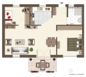 BERK Immobilien – Luxuriöse, barrierearme Eigentumswohnung mit TG-Stellplatz in zentraler Lage - Grundriss visu. (116723)