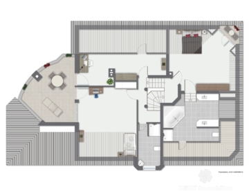 BERK Immobilien – Freistehendes Architektenhaus in bester Lage mit Panoramablick - DG Grundriss, nicht maßstäblich (115711)