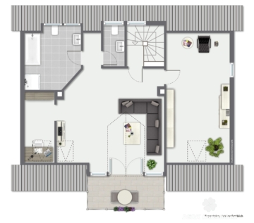 BERK Immobilien – Repräsentatives Mehrfamilienhaus mit prägnantem Innenhof - DG immoGrafik, nicht maßstäblich (115842)