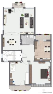 *VERKAUFT* BERK Immobilien – charmante Stilaltbau-Villa mit 3,5 Einheiten in top Lage von HU, direkt an der Kinzig - Grundriss OG (115898)