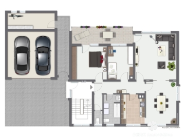RESERVIERT – BERK Immobilien – MFH, Mehrgenerationenhaus, Anlageobjekt – Gelegenheit in Eschau mit drei Wohnungen - Grundriss Erdgeschoss (115268)