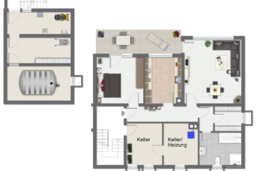 RESERVIERT – BERK Immobilien – MFH, Mehrgenerationenhaus, Anlageobjekt – Gelegenheit in Eschau mit drei Wohnungen - Grundriss Untergeschoss (115270)
